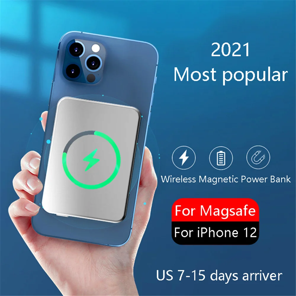 Магнитное зарядное устройство для Magsafe Беспроводная зарядка iPhone 12 Pro Max Mini внешний