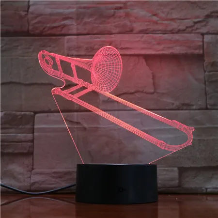 Рожок Desgin 3D ночник Sax Музыкальная подставка для инструментов светодиодный свет красочная настольная лампа, декоративное освещение вечерние Декор свет