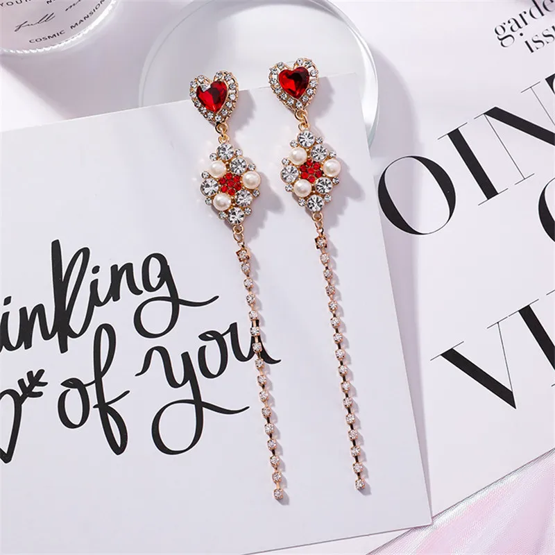 2019 New Hot Sale 20 Style Red Fashion Korean Elegant Geometric Dangle Earrings for Women Cute Pendant Mujer Jewelry