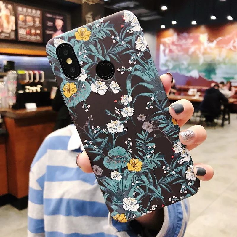 

Luminous Flower Case For Xiaomi Redmi Note 7 6 5 Pro Funda Matte Scrub Pattern Hard Case Cover For Xiaomi Mi 9 SE 8 Lite Coque