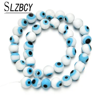 

10mm Small Round Glass Beads Evil Eye Bead For Bracelet Necklace Colorful DIY Jewelry Making Finding
