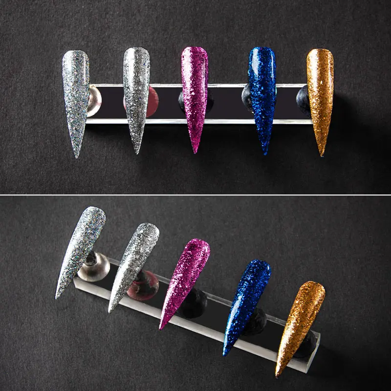 1 Box Nail Glitter Powder Dust Flakies irregular Sequins Rose Gold Silver Super Shining 0.5g Nail Art Manicure Decoration Dust