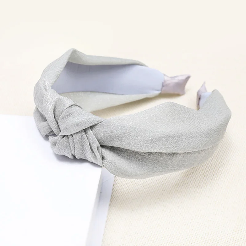 gray 12 шт. Новые однотонные тканевые головная повязка Головные уборы для девочек простые универсальные повязки для волос для женщин аксессуары для волос - Цвет: gray