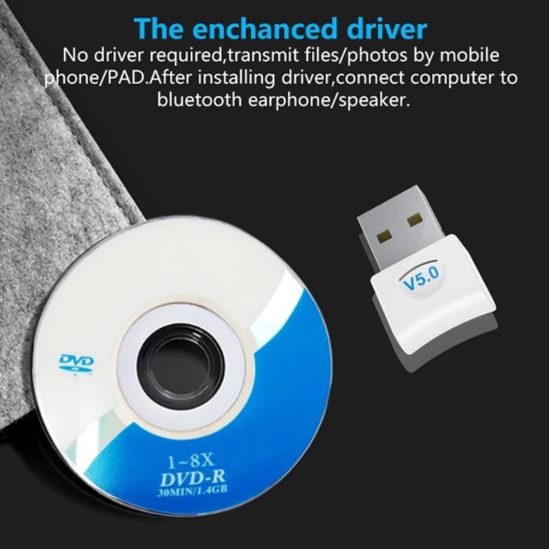 Компьютер Bluetooth адаптер 5.0USB Настольный ключ беспроводной WiFi Аудио приемник передатчик