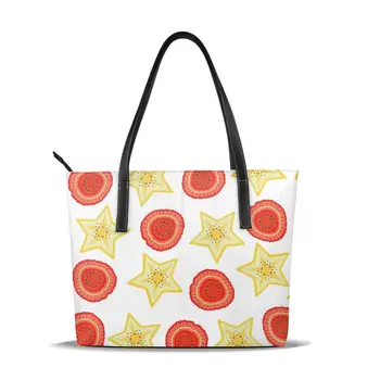 

Women Shoulder Bag Cartoon Carambola Slices Fashion Women Handbags PU Leather Capacity Tote Bag Casual Tote women Messenger bag