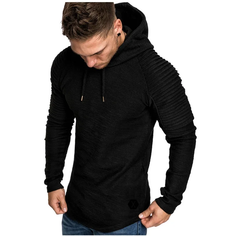 Fashion Mens Hoodies Men Solid Color Hooded Slim Sweatshirt Mens Hoodie Hip Hop Hoodies Sportswear Tracksuit black and white hoodie