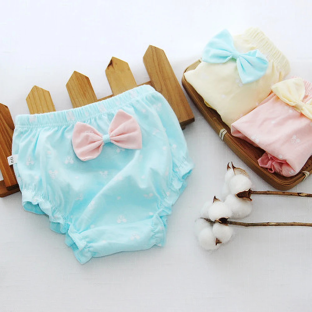 100% de algodón suave para niñas, ropa interior de princesa, bragas con lazo