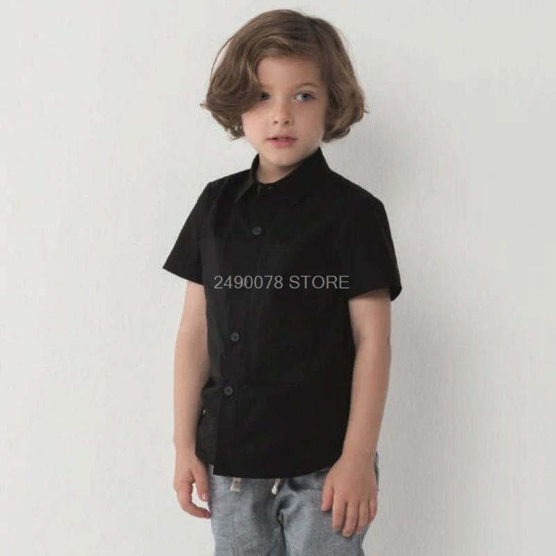 Teenage Boys Shirts School Shirt for Boys Turn Down Collar Shirt For Boys White Kids Teen Clothes 4 6 8 10 12 14 Year