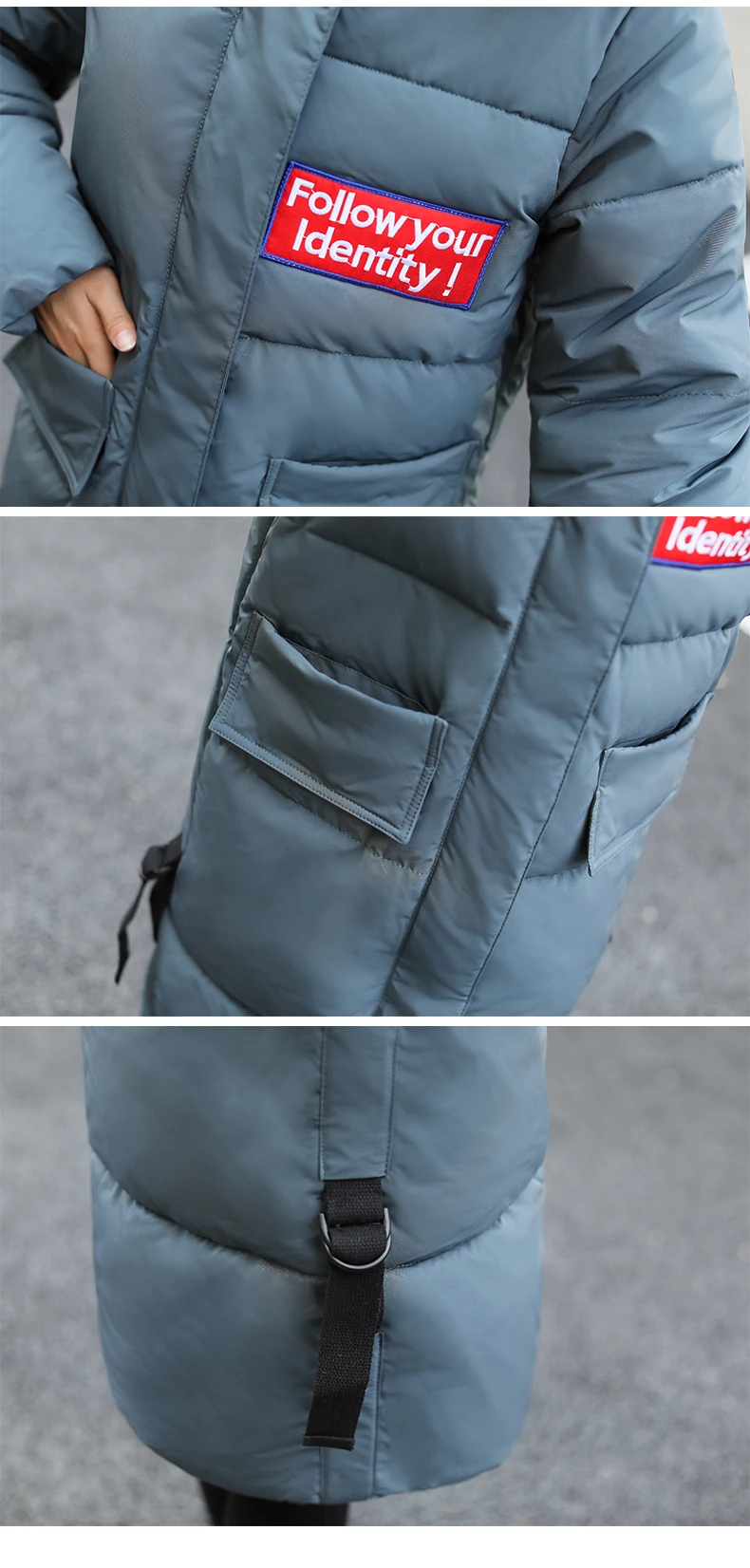 Зимняя пуховая хлопковая парка Женская водонепроницаемая куртка с вышивкой большой размер свободная зимняя теплая Толстая Парка женская куртка