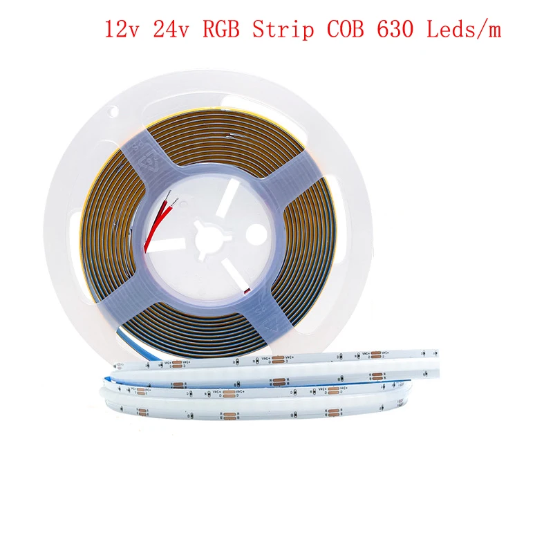 COB RGB LED Strip Light For Room DC12v 24V 10mm Livingroom Wall Backlight TV PC Gamer Decor Mirror Bar 420LEDs/m Dimmable | Освещение