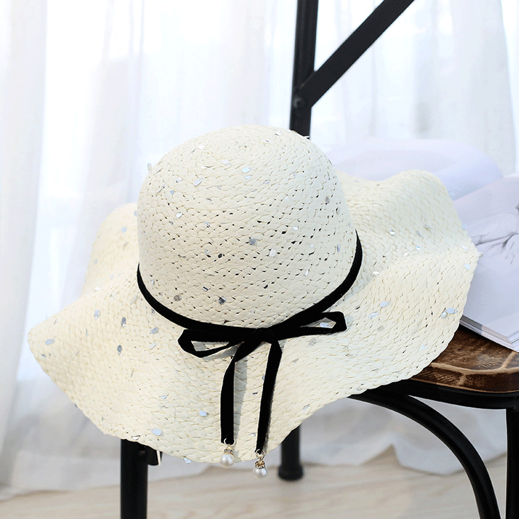 Летняя женская соломенная шляпа большой широкий пляжный навес шляпа складная солнцезащитная Кепка Защита от солнца УФ-излучения защита Панама шляпа bone feminino блестящая Солнцезащитная шляпа