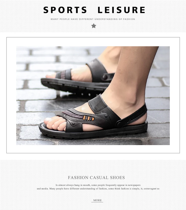 New Summer Beach Sandals Non-slip Slippers Men High Quality Outdoor Wear-resistant Slide Sandals Beach Shoes Sandalias Hombre