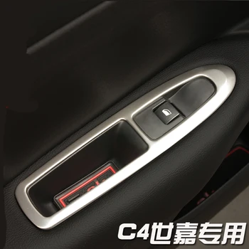 

Car Door Armrest Panel Handle Holder Window Lift Switch Button Cover Trim For Peugeot 308 408 For Citroen C4 C-Quatre hxh