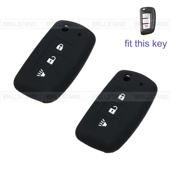 

2pcs 3 Button Silicone Car Remote Key Fob Silica Gel Holder Case Cover for Nissan Series Black