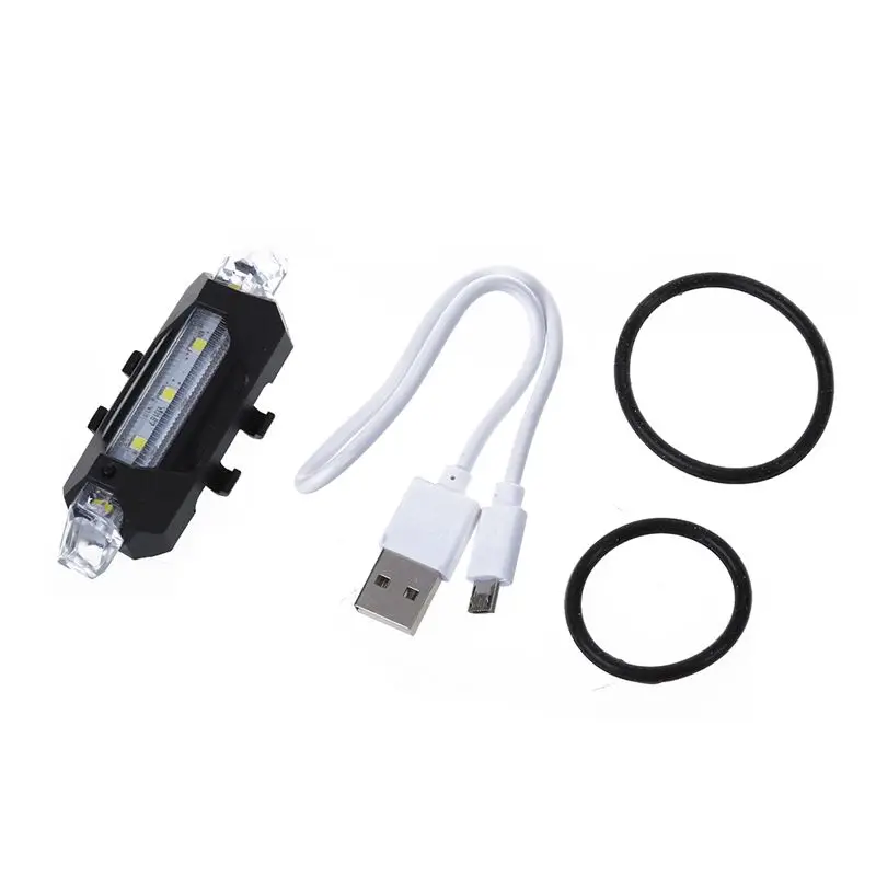 Горячая HG-5LED велосипедный задний фонарь вспышка USB Перезаряжаемый велосипедный фонарь безопасности водонепроницаемый, черный+ белый