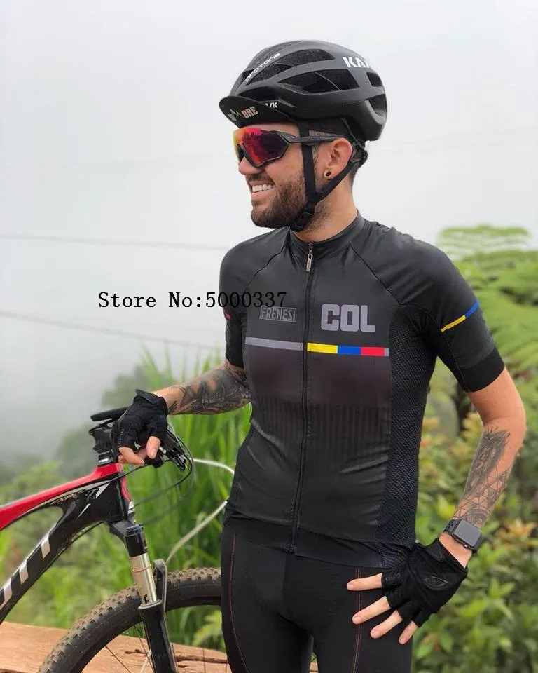 FRENESI Mens Pro Team Triathlon Suit short sleeve Cycling Jersey Skinsuit Jumpsuit Maillot Cycling Ropa ciclismo set gel - Цвет: as picture