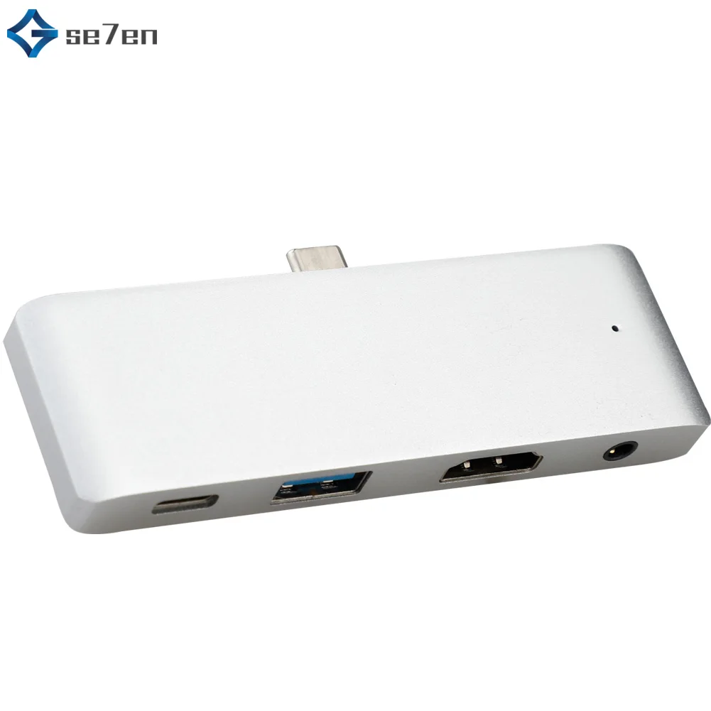Алюминиевый type-C мобильный Pro концентратор адаптер с USB-C PD Зарядка 4K HDMI USB 3,0 3,5 мм разъем для наушников для iPad Pro