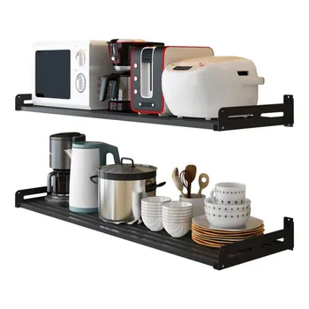 

Wall Mounted Floating Shelves Stainless Steel Decorative Storage Rack For Bathroom, Kitchen, Bedroom, Living Room