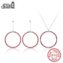 Effie queen 925 Серебряный женский свадебный ювелирный набор ожерелье+ Акриловые серьги в виде черепа бусины Серьги серебряный кулон ожерелье DSS39