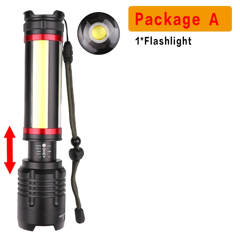 Самый мощный XHP70 светодиодный светильник вспышка светильник перезаряжаемый зум водонепроницаемый фонарь Lanterna использовать аккумулятор 5000 мАч для кемпинга - Emitting Color: A