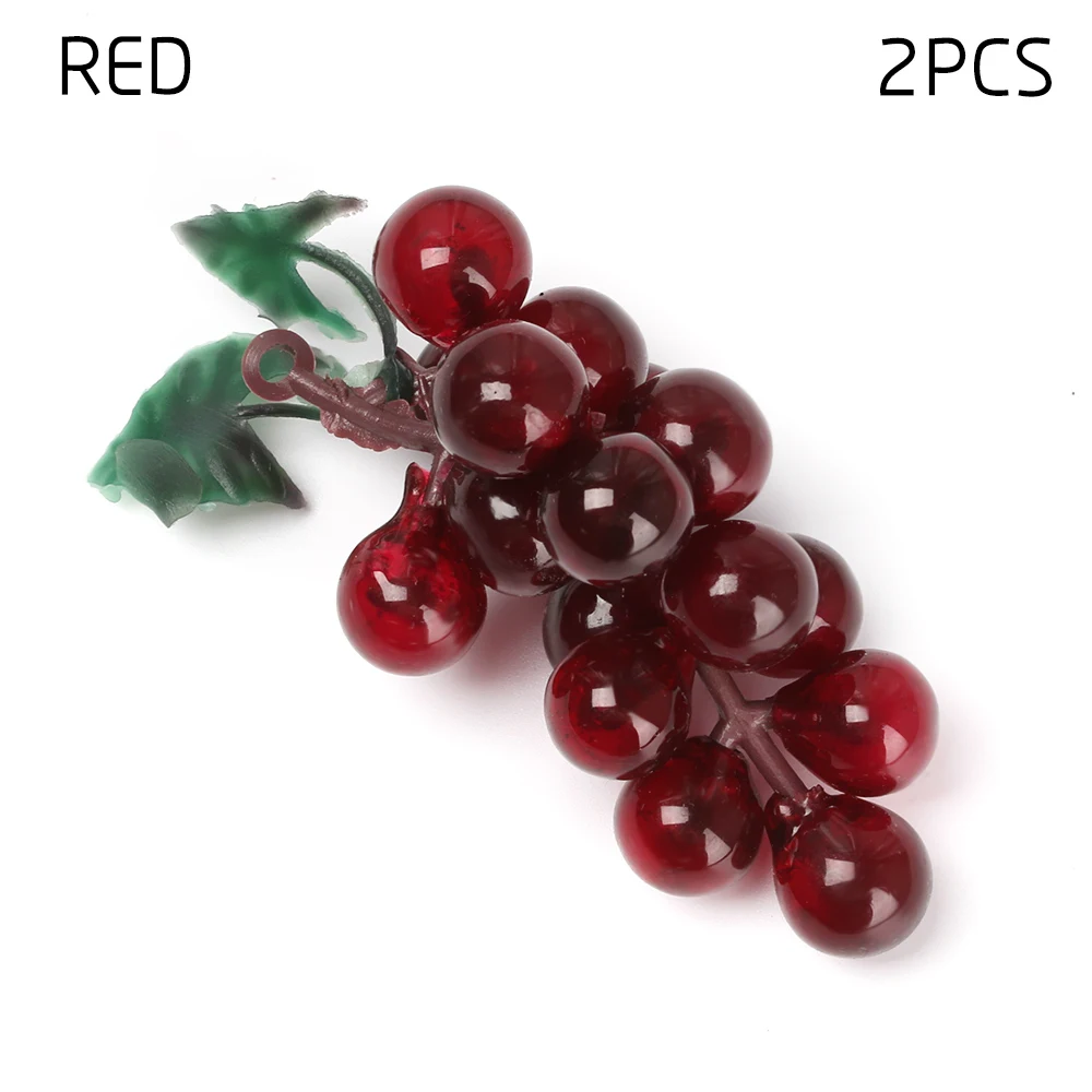 2Pcs red 20 шт. мини моделирование фрукты овощи искусственное яблоко персик Чили вишня реалистичные фрукты искусственная ягода игрушки домашний Декор Орнамент - Цвет: 2Pcs red