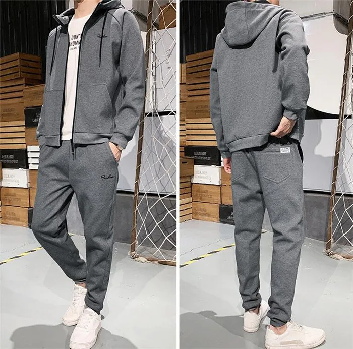 Rlyaeiz негабаритных 7XL 8XL повседневные спортивные костюмы для мужчин высокое качество осенний комплект мужской спортивный костюм на молнии толстовки+ брюки спортивная одежда