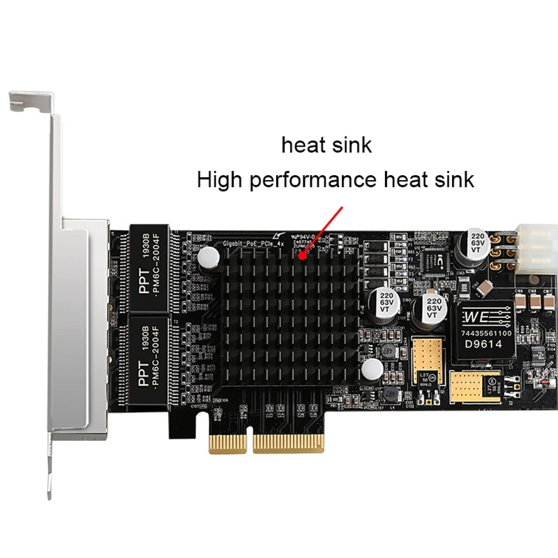 4 Порты и разъёмы PCI-E 4X гигабитный сетевой карты POE сетевой Интерфейс карты Quad RJ45 Порты 10/100/1000 Мбит/с на Intel350