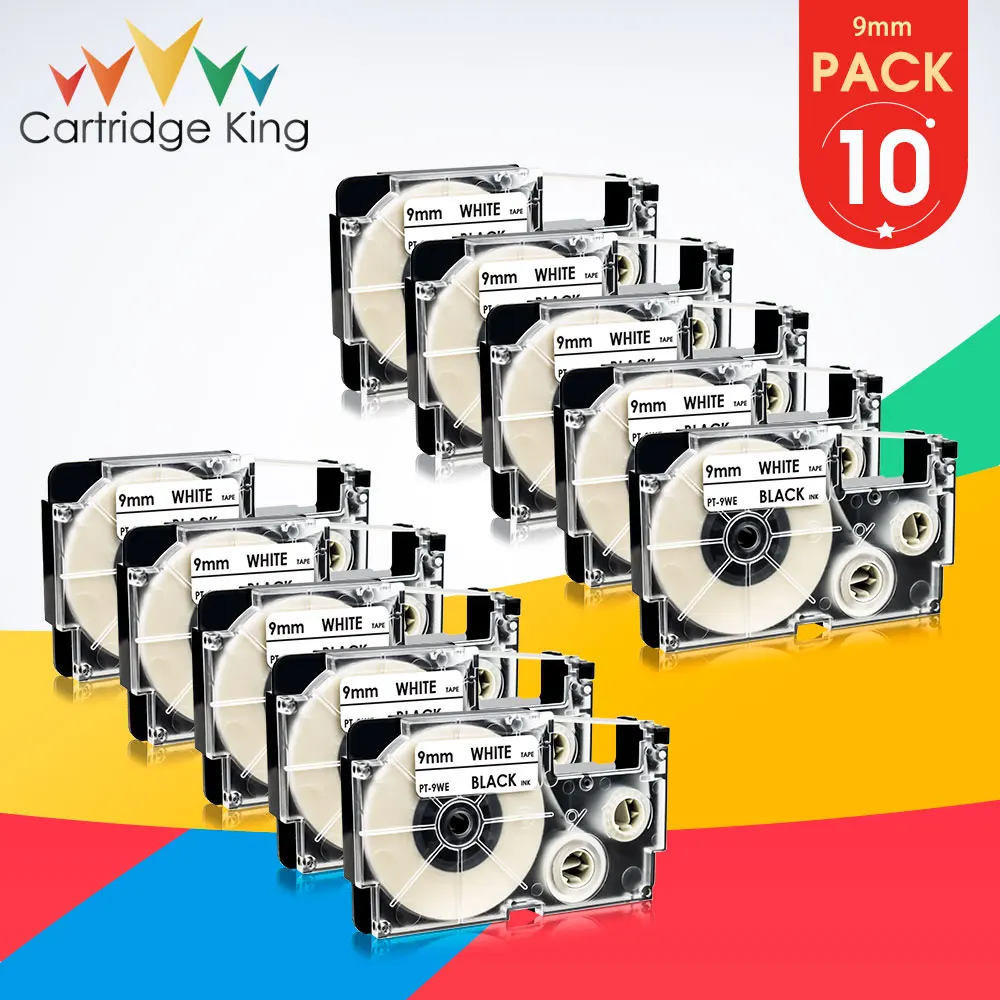 10PK для объектива с оптическими зумом Casio черная и белая XR 9WE запечатанных лент 9 мм