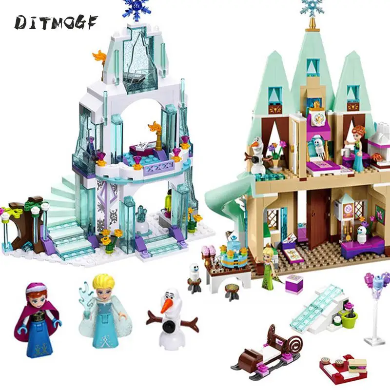 

316pcs Dream Princess Castle Elsa Ice Castle Princess Anna Set Model Building Blocks Gifts Toys Compatible Legoinglys Friends
