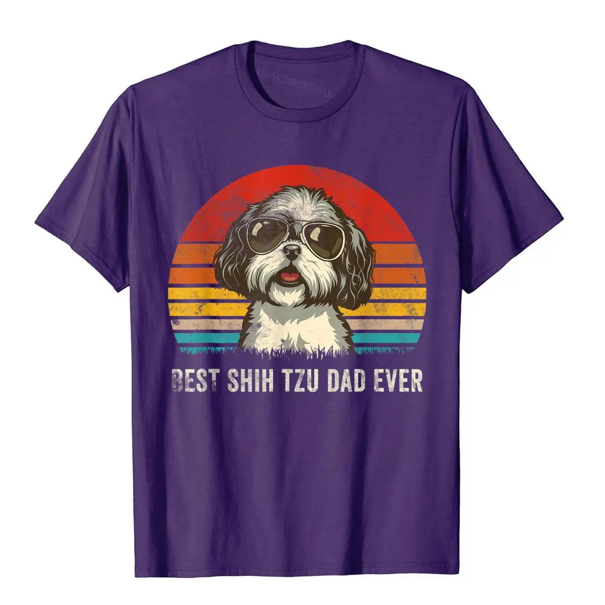 Mens Best Shih Tzu Dad Ever Funny Shih Tzu Dad Gift Dog Lover T-Shirt__B13762purple