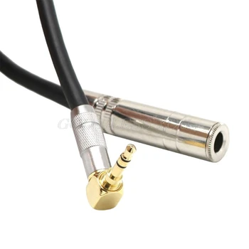 

6.35MM Female Stereo to 3.5MM Male Plug Jack Hifi Mic Audio Extension Cable Short 90 Degree Angled Audio Line Cable Wire