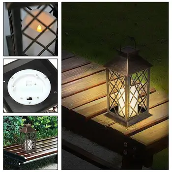 

Solar Lantern Light, Solar Garden Light LED Candle Lanterns with LED Flickering Flameless Candles Waterproof Solar Hanging Light