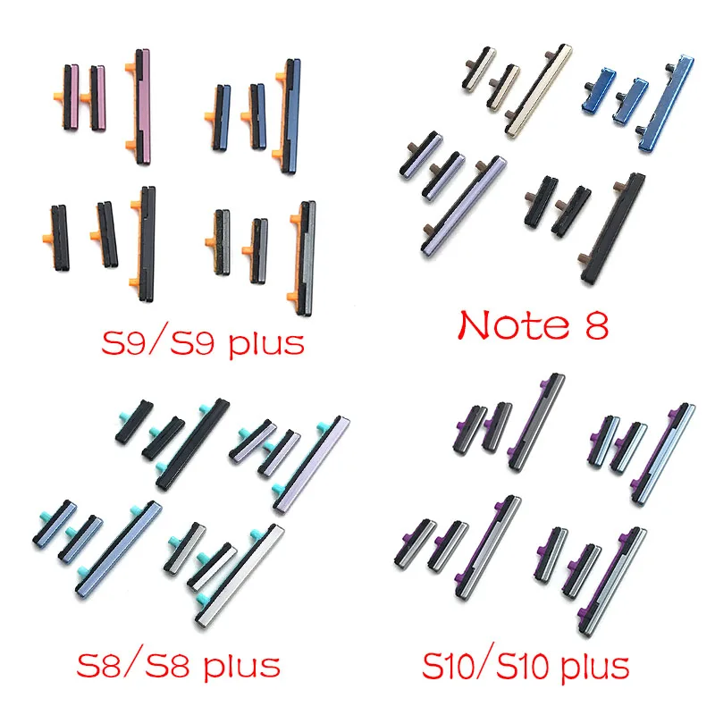 New SIde Volume Button + Power ON / OFF Buttton Key Set For Samsung Galaxy Note 8 S8 S9 S10 Plus Replacement Parts