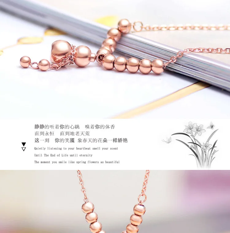 Lucky Fluke безопасная Тыква бусина ножной браслет титановая сталь покрытием 18k розовое золото ювелирные изделия