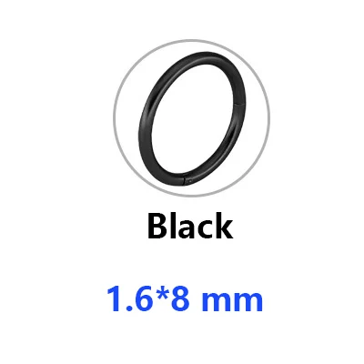 black-1.6 8 Маленькие Средние размеры, титановые стальные маленькие серьги-кольца для женщин и мужчин, круглые серьги в виде тонкого кольца, кольцевые серьги для ушей, ювелирные изделия - Окраска металла: black-1.6 8