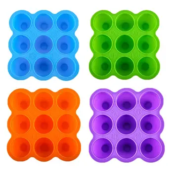 

9 Holes Baby Food Container Supplement Storage Box Silicone Ice Cube Mold Tray