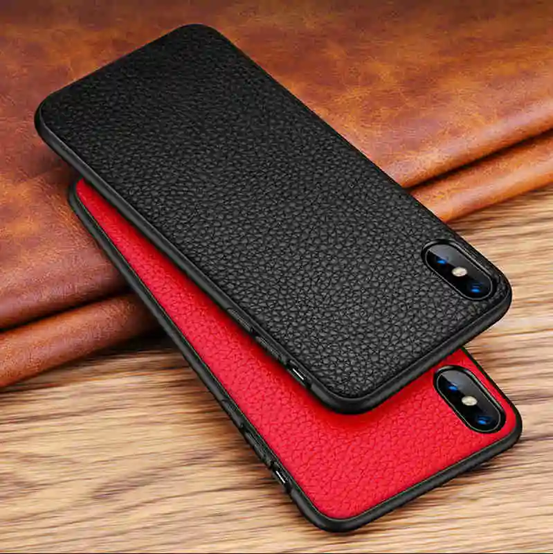 Genuine Leather Case For Iphone Xs Max Case Back Cover Anti Knock Full