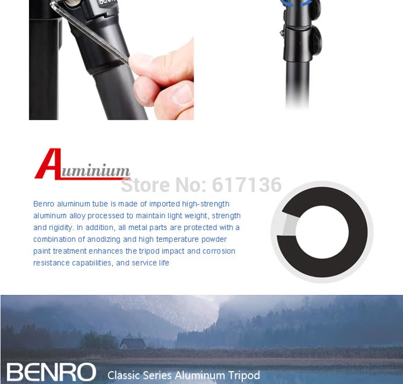 BENRO A3580F алюминиевые Ножки штатива универсальная поддержка штативы для камеры 4 секции сумка для переноски Максимальная загрузка 15 кг DHL