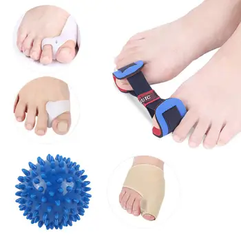 

5pcs/set Sub-toe Sleeve Separator Cover Pads Health Foot Relieve Care ToolsContains Corrective Splitter Set Feet Pull Band Mass