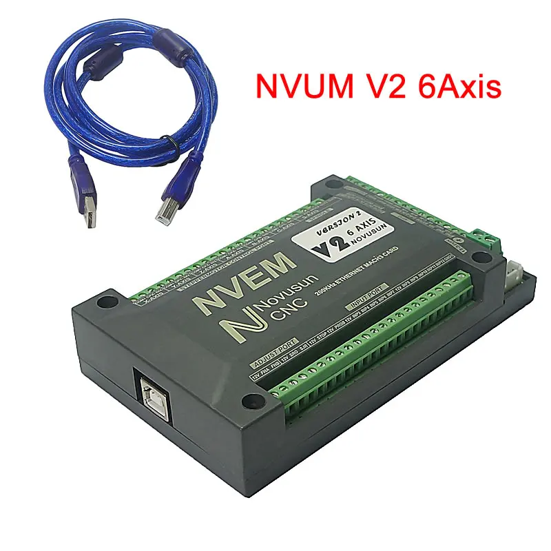 

6 Axis NVUM V2 Mach3 USB Controller Card 200KHz Breakout Board For Diy CNC Engraver Machine Wood Router