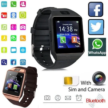 

Bluetooth Smart Watch Clock With Sim Card Slot Push MessageTF Sim Card Camera Android Phone DZ09 Sport Smartwatch Men Watch