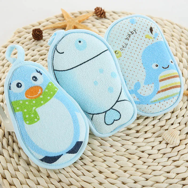 1 Piece Cartoon Animals Towel Fabric Baby Bath Brushes Soft Newborn Soft Cartoon Bear Children Infant, baby brush, baby bath sponge, body brush