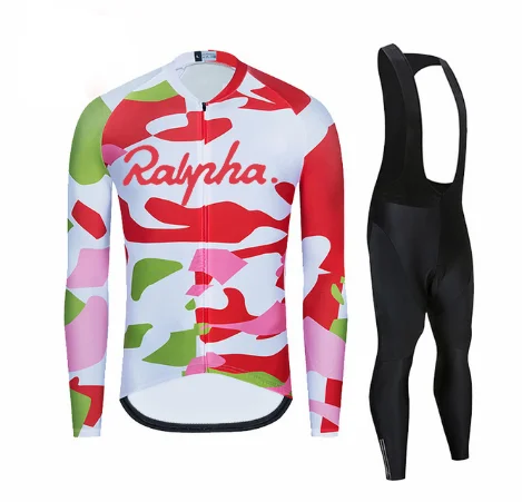 

Lepiny Men Cycling Jersey Set Long Sleeve MTB Bicycle Uniform Ciclismo Coat Jacket Cycling Suits 5D Gel Padded Bib Pants