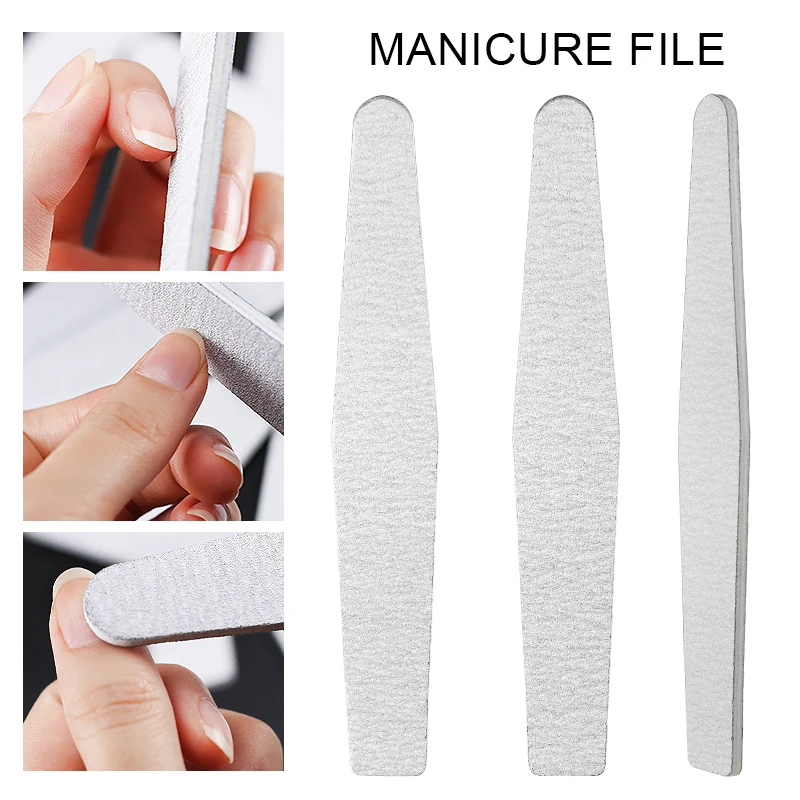 

Professional Nail File 100/180 Bars Gray Manicure Cares Beauty Tool Nail Polish Files Block Sponge Grit Sanding for Nail Art
