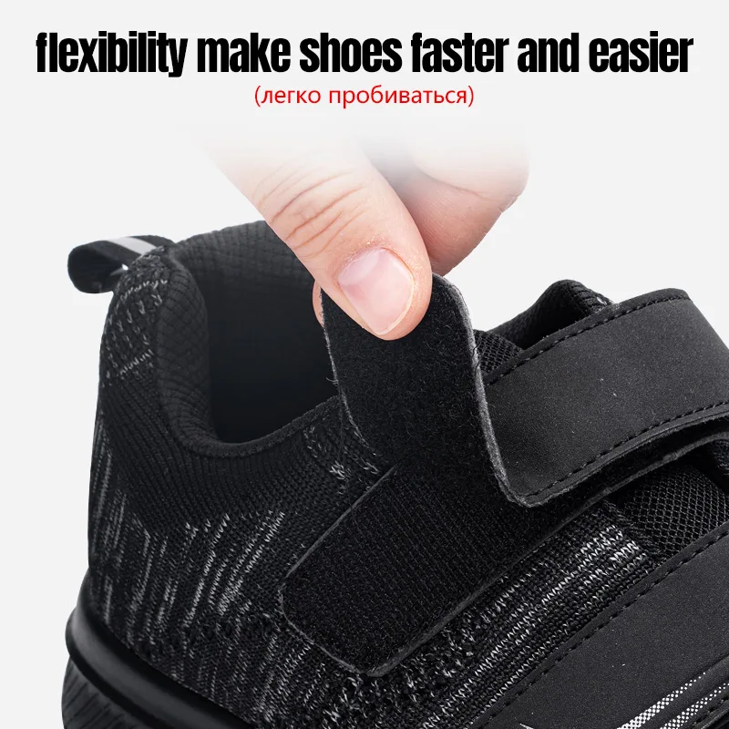 LARNMERN Mens Steel Toe Work Shoes Safety Shoes Lightweight Breathable Anti-smashing Anti-puncture Non-slip with Velcro