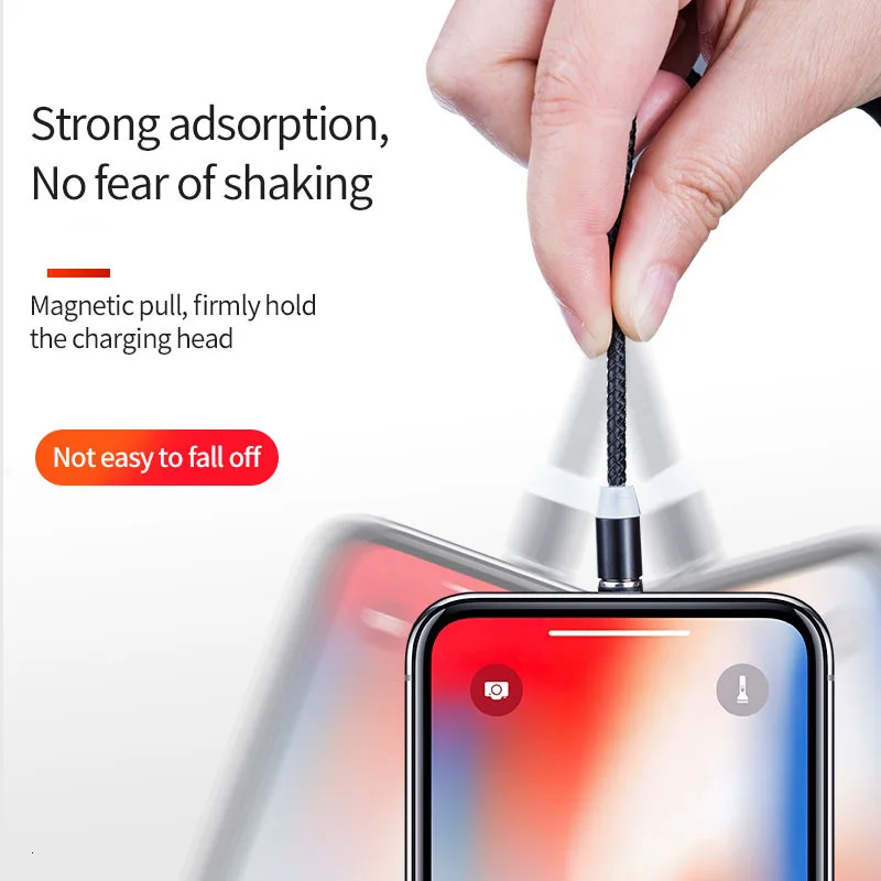 Магнитный кабель Micro USB 1 м для iPhone Samsung провод быстрой зарядки и передачи данных