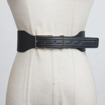 

SeeBeautiful Metal Pin Buckle PU Leather Irregular Waist Seal Belt Girdle Tide New Fashion 2020 Autumn Winter Women M048