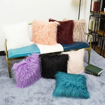 

Cushion Cover Decorative Long Hair Pillow Plush Case New Luxury Series Style Faux Fur Throw Cushion Bedroom Sofa Decor