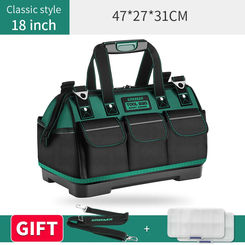 Greener Multi-Function Tool Bag 1680D Oxford Cloth Electrician Bag, Multi-Pocket Waterproof Anti-Fall Storage Bag mechanic tool bag Tool Storage Items