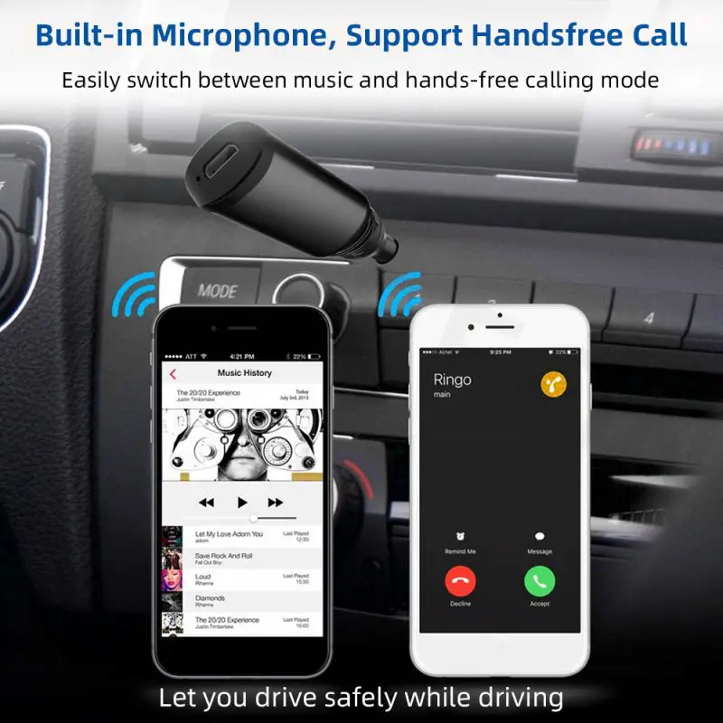 Горячий Bluetooth адаптер Bluetooth приемник Bluetooth адаптер 5,0 автомобильный Bluetooth аудио приемник 3,5 мм встроенный аккумулятор